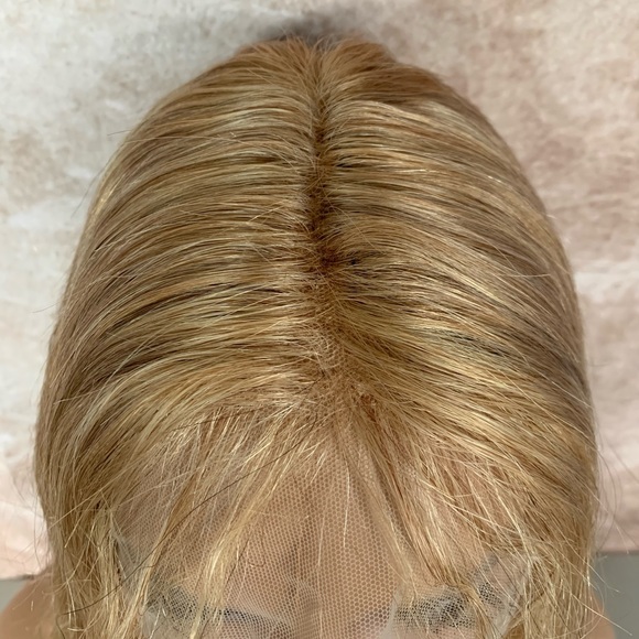 Human Hair Golden Blonde Lace Front Wig - Picture 6 of 10